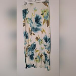Tommy Bahama Weekend Escape Print Stretchy Maxi Skirt Size M Watercolor White